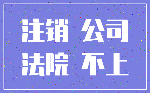 注销 公司_法院 不上