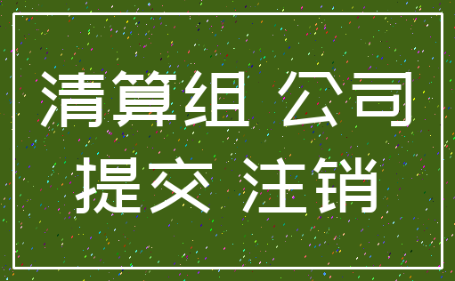 清算组 公司_提交 注销