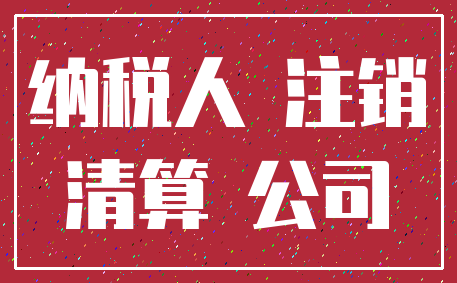 纳税人 注销_清算 公司