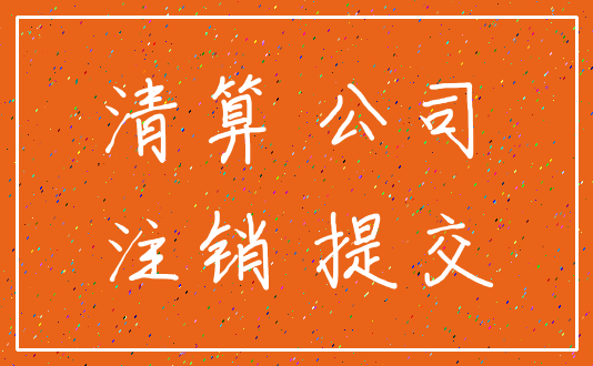 清算 公司_注销 提交