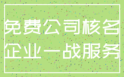 免费公司核名_企业一战服务