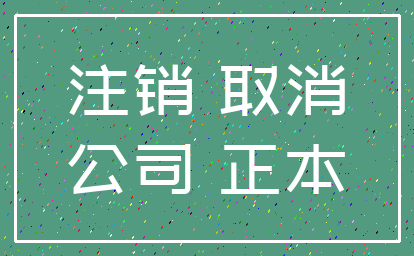 注销 取消_公司 正本