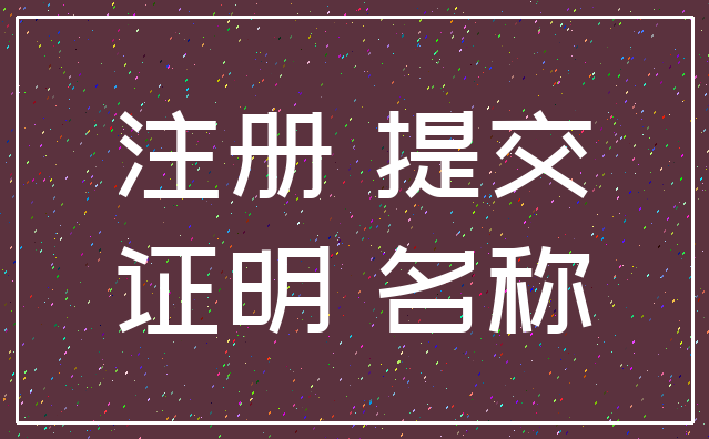 注册 提交_证明 名称