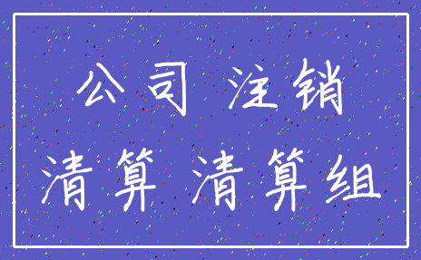 公司 注销_清算 清算组