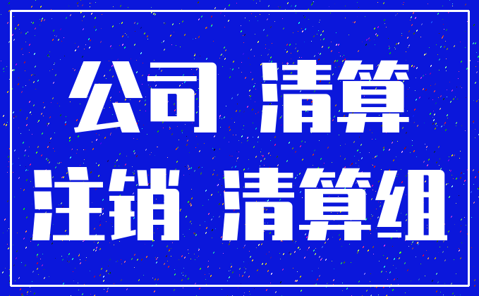 公司 清算_注销 清算组