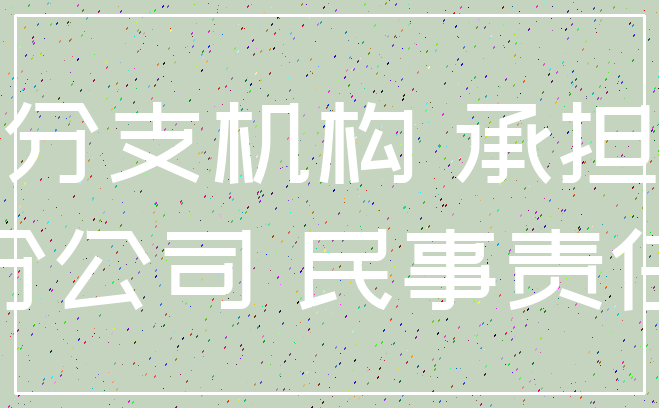 分支机构 承担_分公司 民事责任