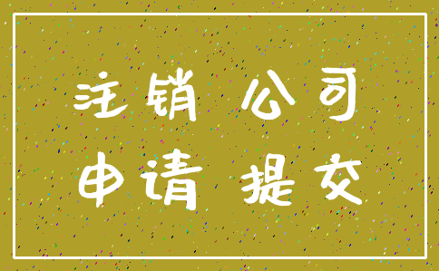 注销 公司_申请 提交