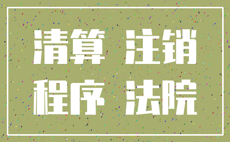 清算 注销_程序 法院