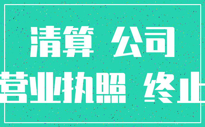 清算 公司_营业执照 终止