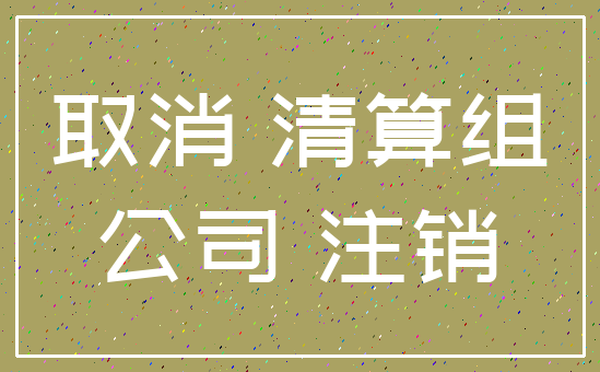 取消 清算组_公司 注销