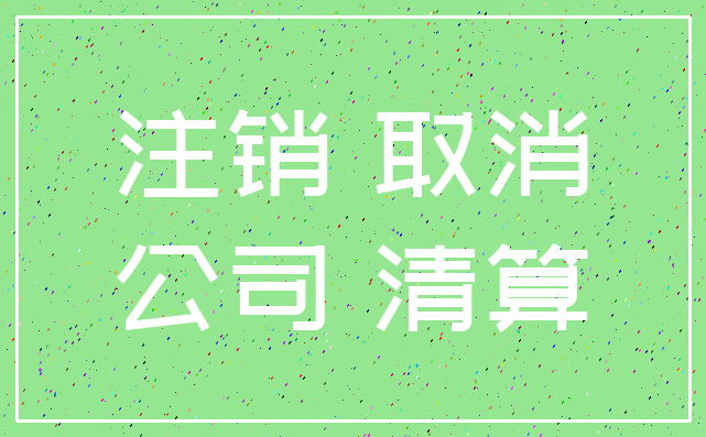 注销 取消_公司 清算