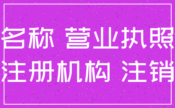 名称 营业执照_注册机构 注销