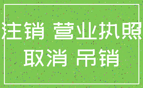 注销 营业执照_取消 吊销