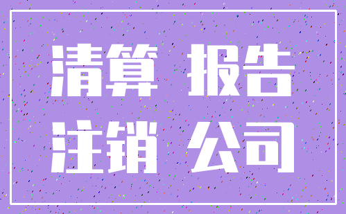 清算 报告_注销 公司