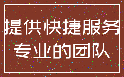 提供快捷服务_专业的团队