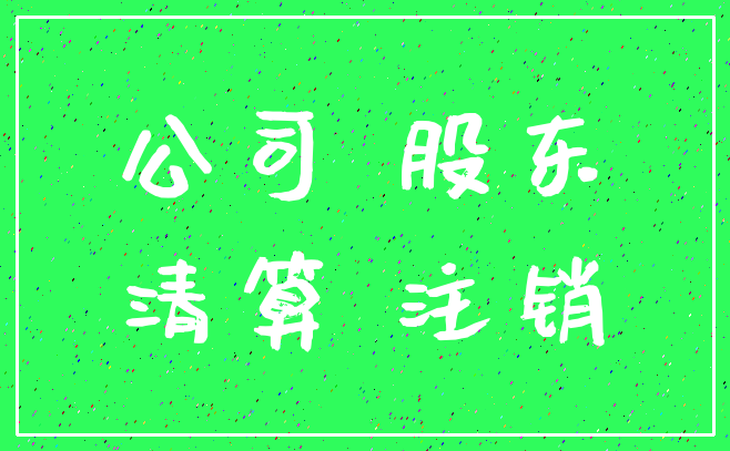 公司 股东_清算 注销