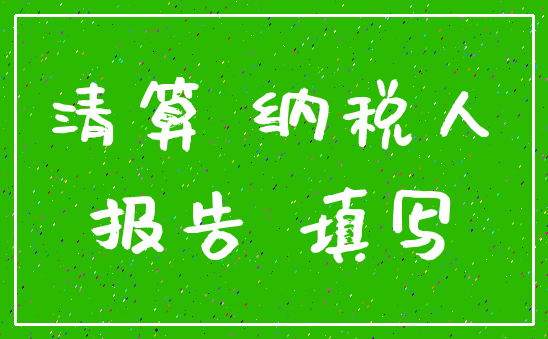 清算 纳税人_报告 填写
