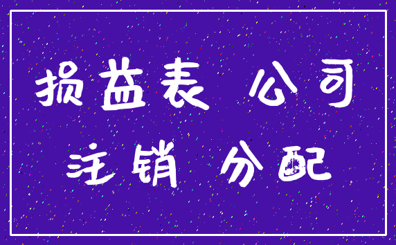 损益表 公司_注销 分配
