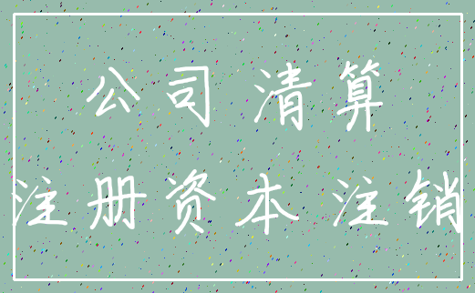 公司 清算_注册资本 注销