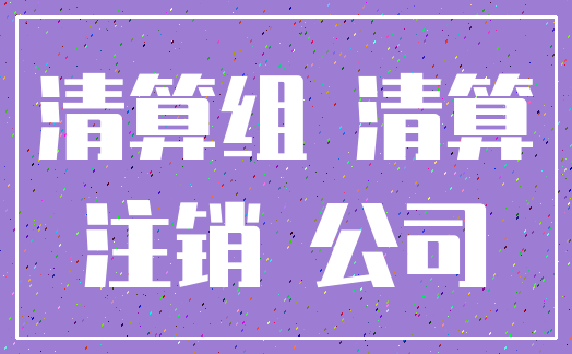 清算组 清算_注销 公司