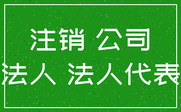 注销 公司_法人 法人代表