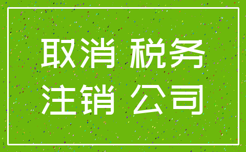 取消 税务_注销 公司