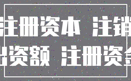 注册资本 注销_出资额 注册资金