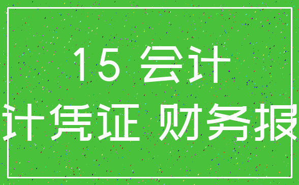 15 会计_会计凭证 财务报告