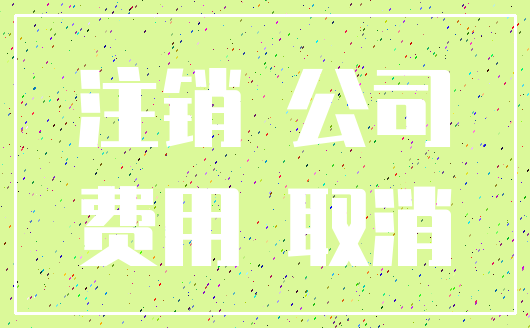 注销 公司_费用 取消