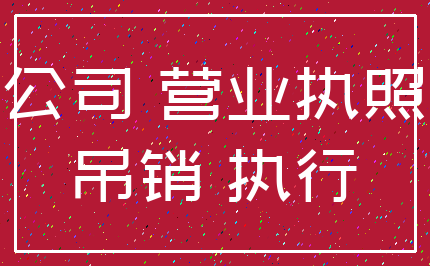 公司 营业执照_吊销 执行