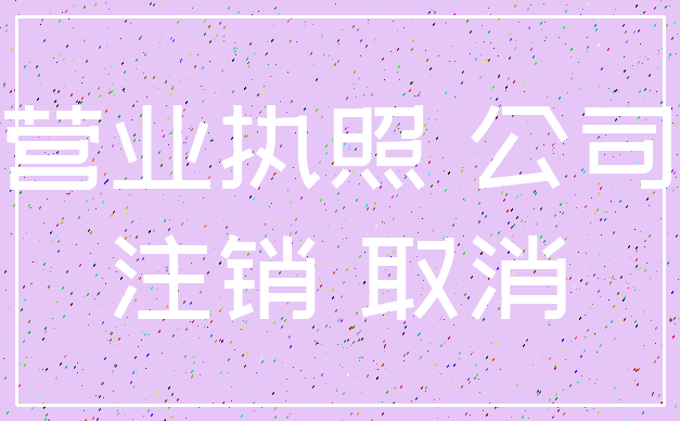 营业执照 公司_注销 取消