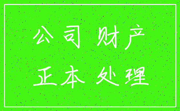 公司 财产_正本 处理