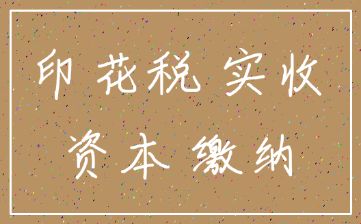 印花税 实收_资本 缴纳