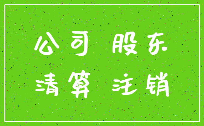 公司 股东_清算 注销