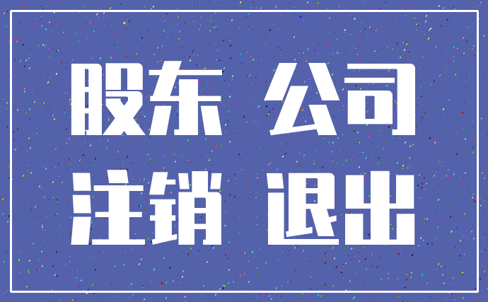 股东 公司_注销 退出