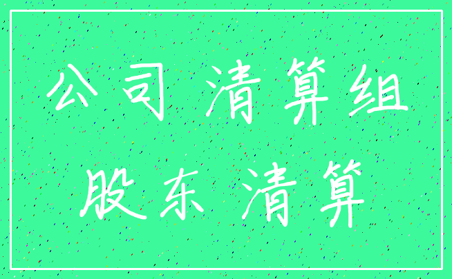 公司 清算组_股东 清算