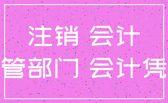 注销 会计_主管部门 会计凭证