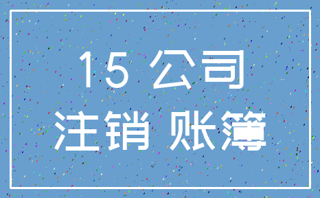 15 公司_注销 账簿