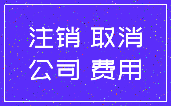 注销 取消_公司 费用