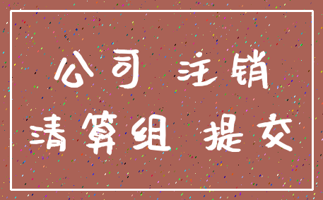 公司 注销_清算组 提交