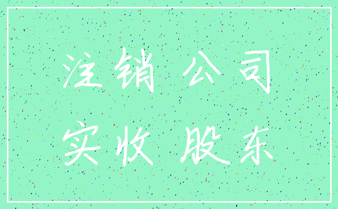 注销 公司_实收 股东