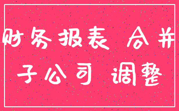 财务报表 合并_子公司 调整