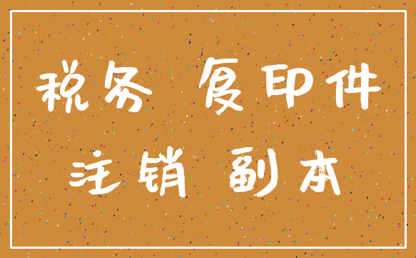 税务 复印件_注销 副本