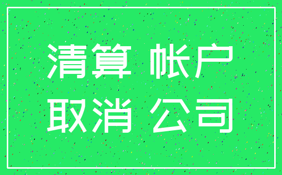 清算 帐户_取消 公司