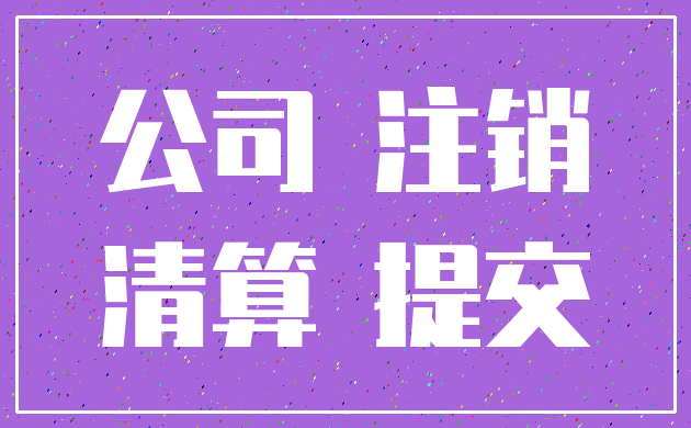 公司 注销_清算 提交