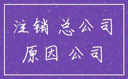 注销 总公司_原因 公司