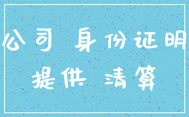 公司 身份证明_提供 清算