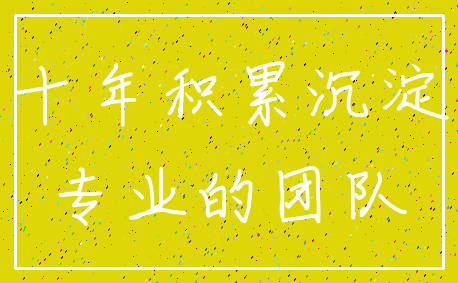 十年积累沉淀_专业的团队