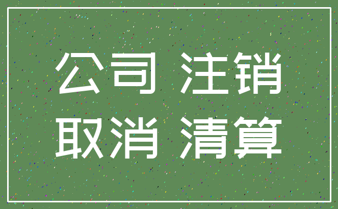 公司 注销_取消 清算