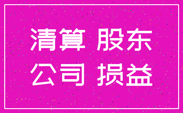 清算 股东_公司 损益